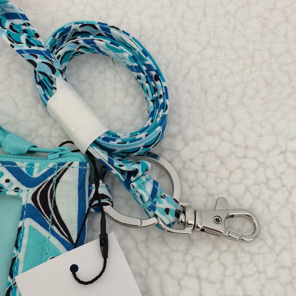 Vera Bradley Zip ID & Lanyard Go Fish Blue - Picture 3 of 5